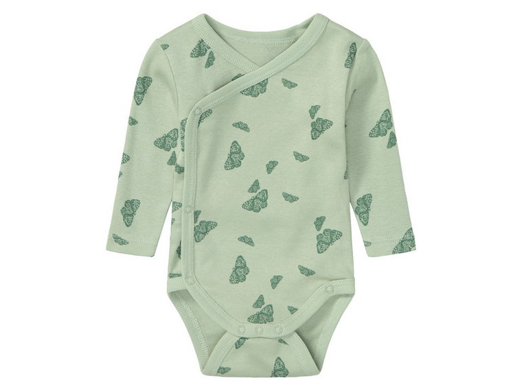 lupilu Body kopertowe niemowlęce z bawełną organiczną, 2 sztuki (50/56, Jasnozielony/zielony)