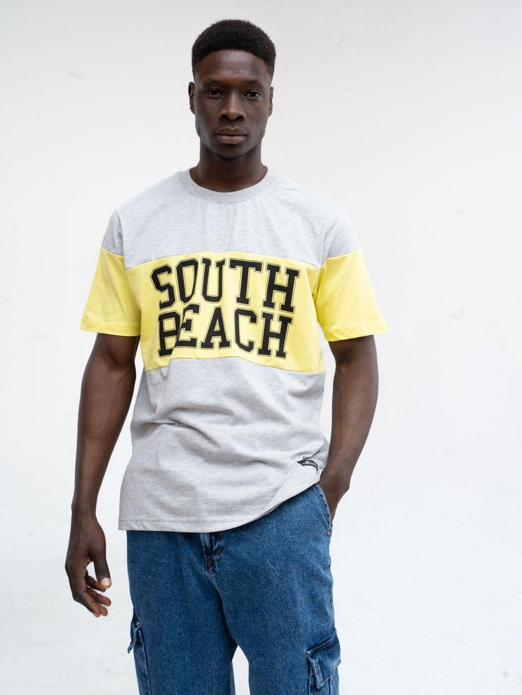 Koszulka Z Krótkim Rękawem Męska Szara Catch Stripe South Beach