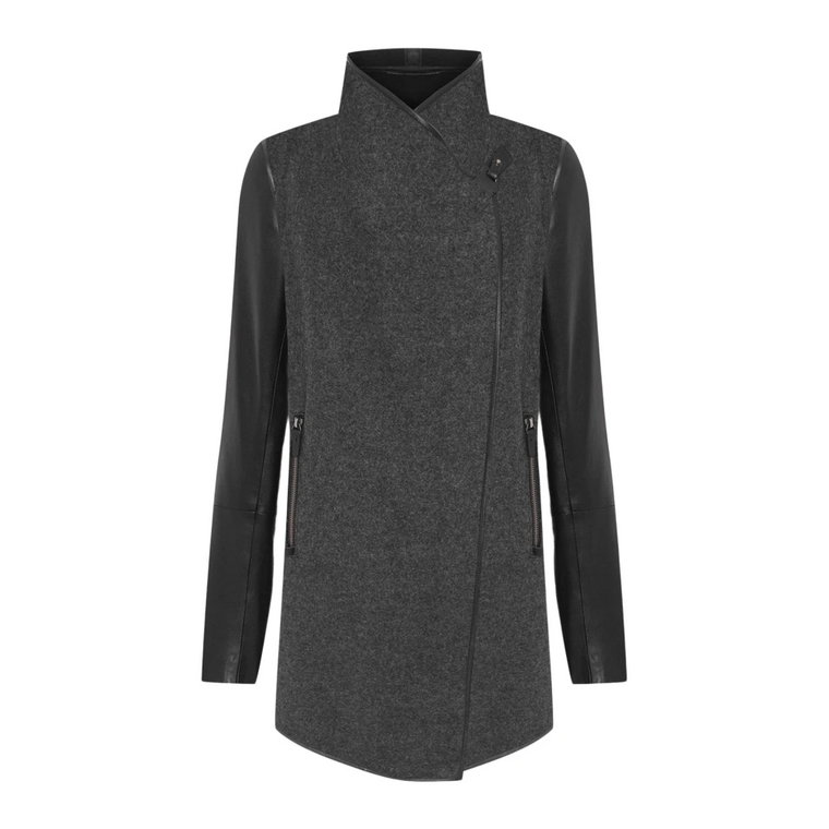 Eva - Grey Anthracite Wool Coat Vespucci by VSP