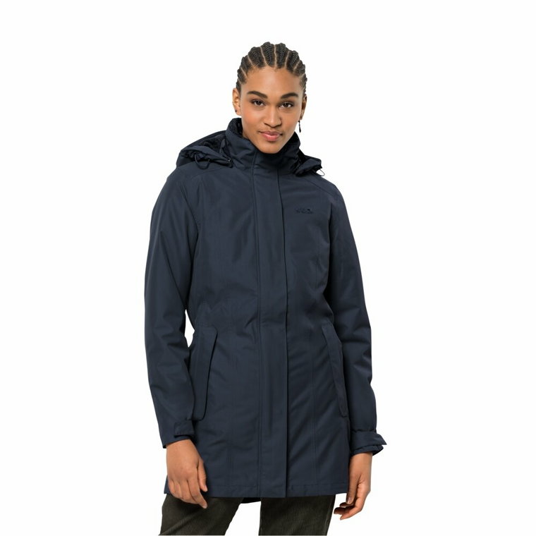 Płaszcz damski Jack Wolfskin MADISON AVENUE COAT night blue - XL