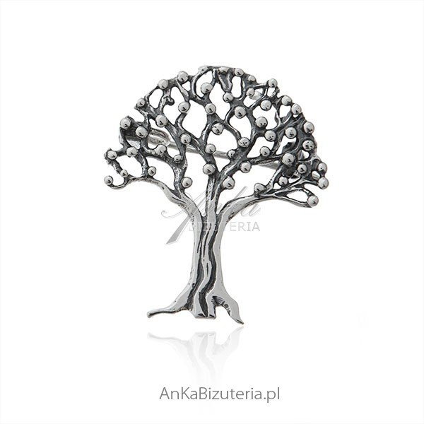 AnKa Biżuteria, Broszka srebrna drzewko szczęścia
