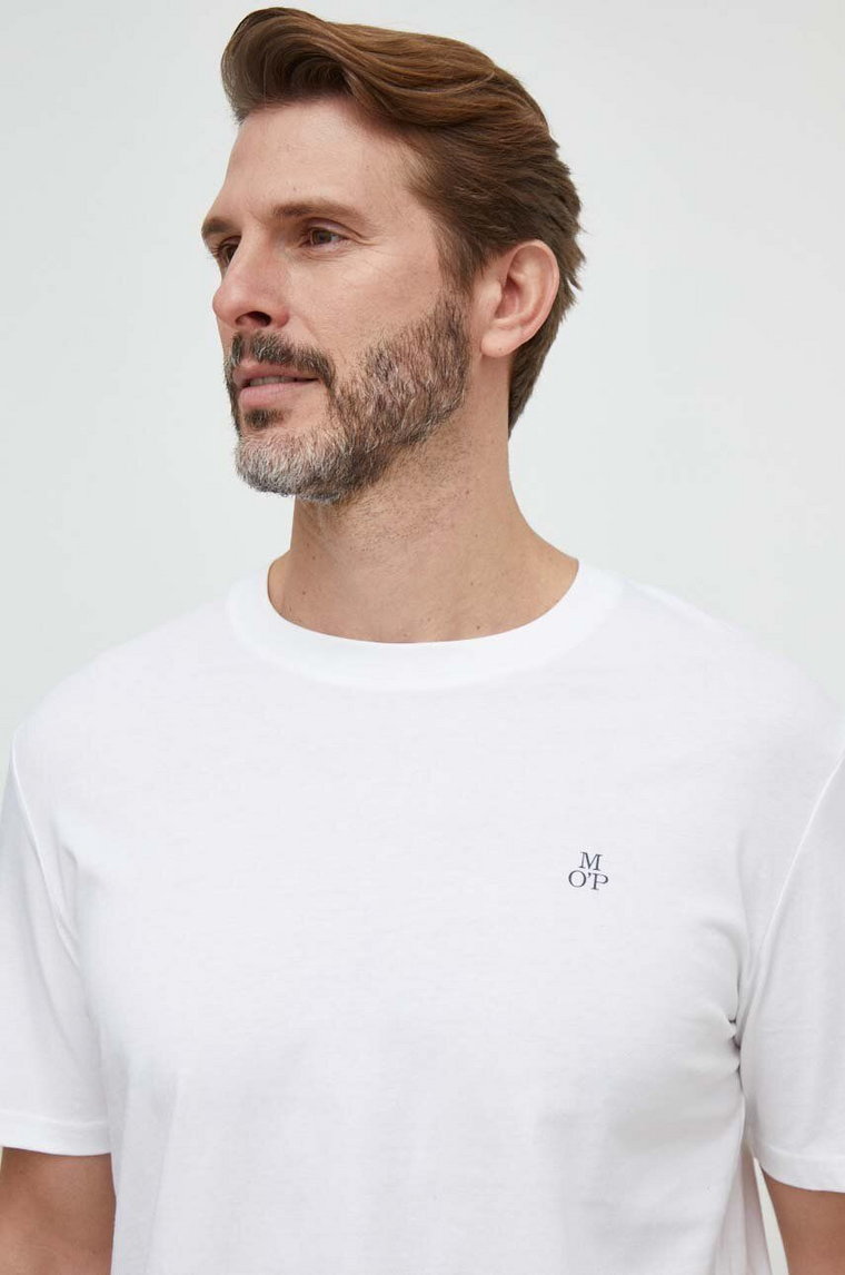 Marc O'Polo t-shirt bawełniany 2-pack męski kolor biały gładki 421205809102