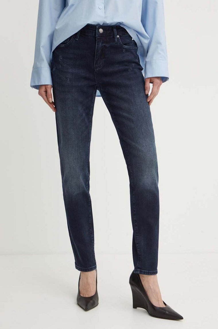 Armani Exchange jeansy damskie kolor fioletowy