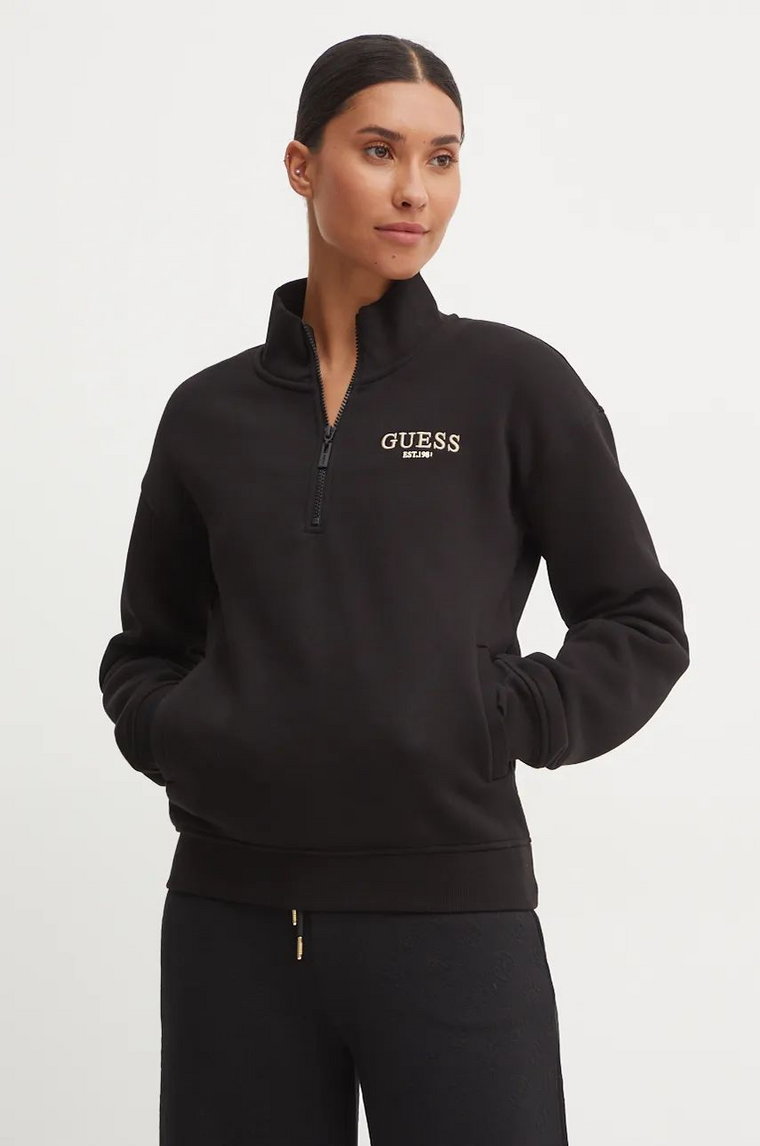 Guess bluza MIDGE damska kolor czarny gładka V4BQ18 KCHX0