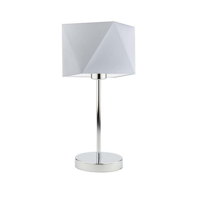 Lampka nocna LYSNE Wuhu, 60 W, E27, jasnoszara/chrom, 43x23 cm