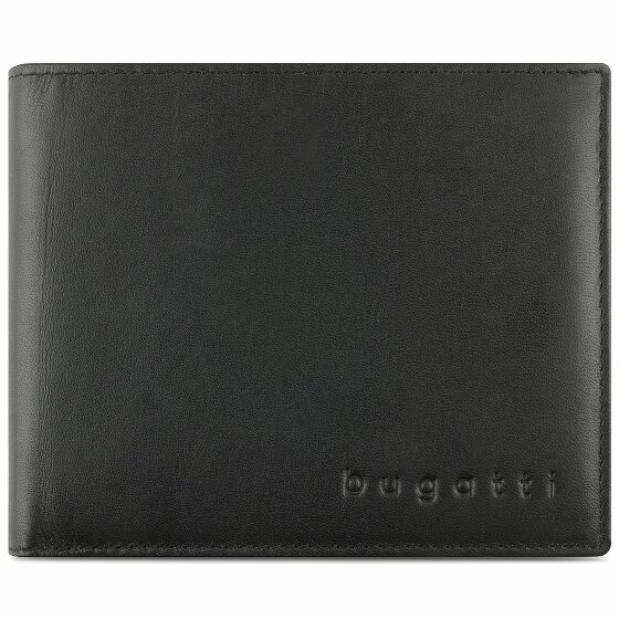 bugatti Super Slim Portfel Ochrona RFID Skórzany 9 cm schwarz