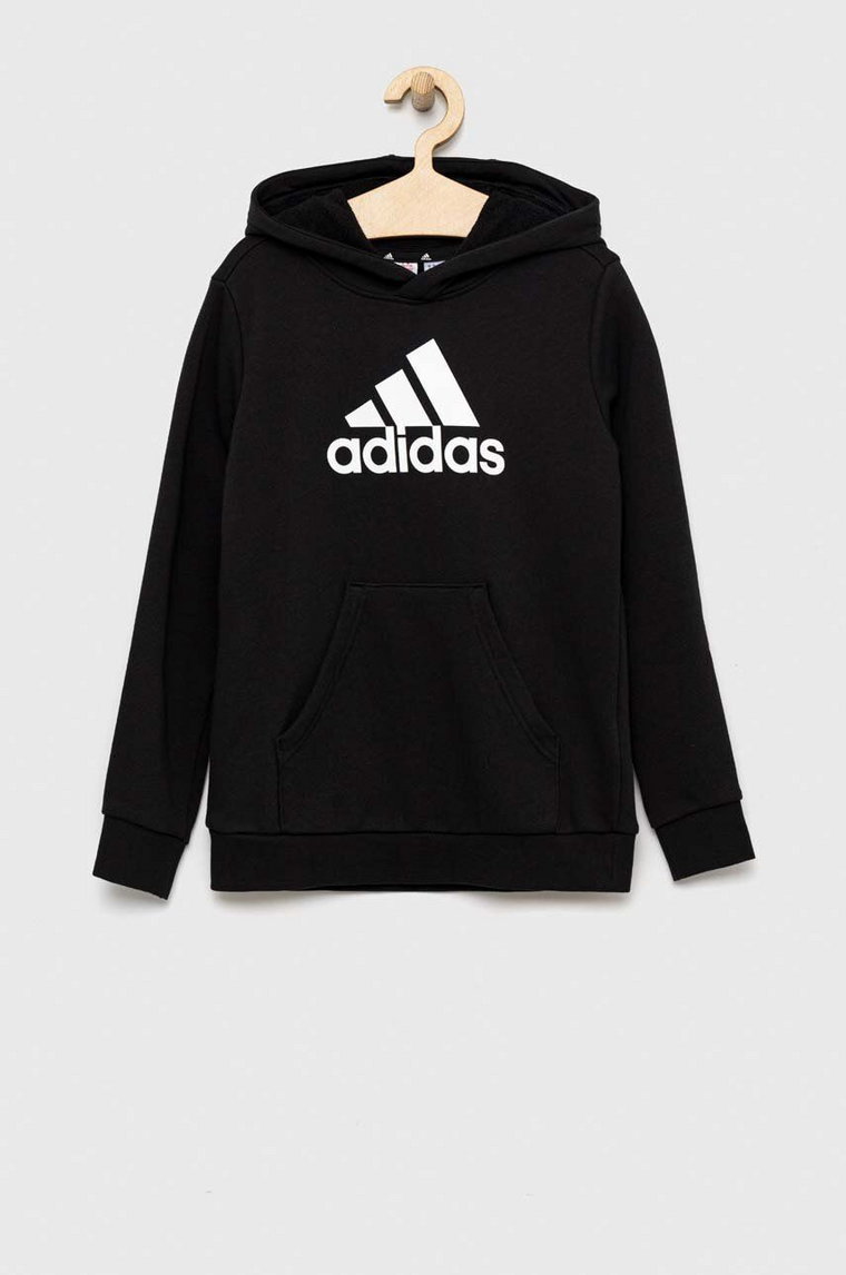 adidas bluza dziecięca U BL kolor czarny z kapturem wzorzysta