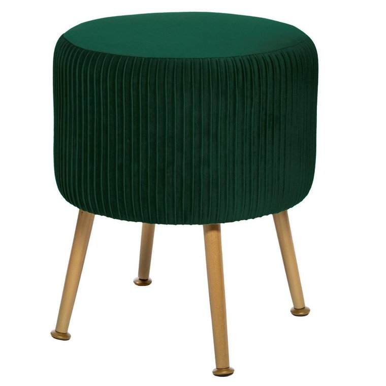 Pufa stołek do salonu MONIC : Kolor - Ciemny zielony