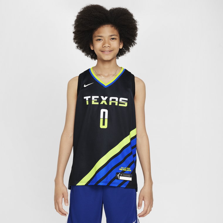 Koszulka dla dużych dzieci (chłopców) Nike Dri-FIT WNBA Swingman Satou Sabally Dallas Wings Rebel Edition 2023 - Czerń