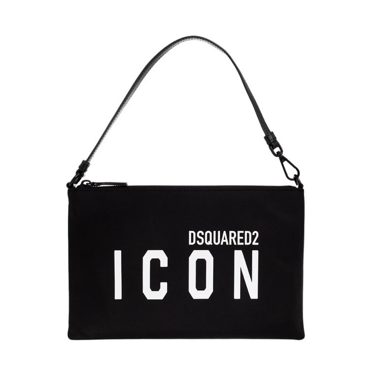 Czarna torebka z logo Dsquared2