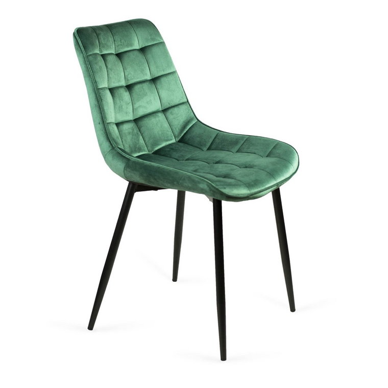 Krzesło Tapicerowane BELLA Zielone Noga Czarna