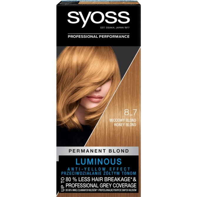 Syoss Permanent Coloration farba do włosów trwale koloryzująca 8_7 Miodowy Blond