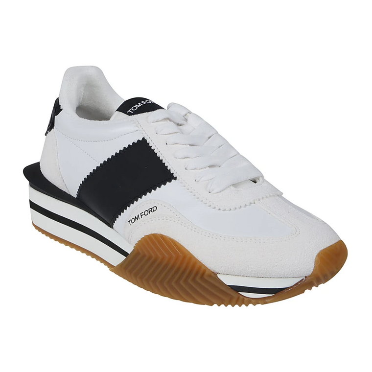 James Low Top Sneakers - Biało-Czarne/Kremowe Tom Ford