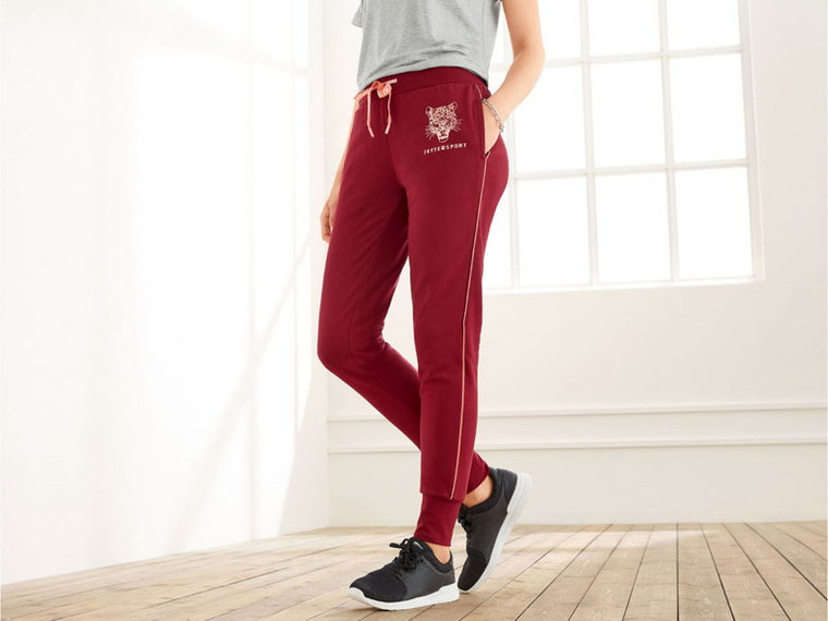 CRIVIT Spodnie damskie z kolekcji Jette Sport (XS (32/34), Bordowy)
