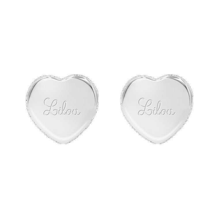 Kolczyki serca srebrne z logo Lilou
