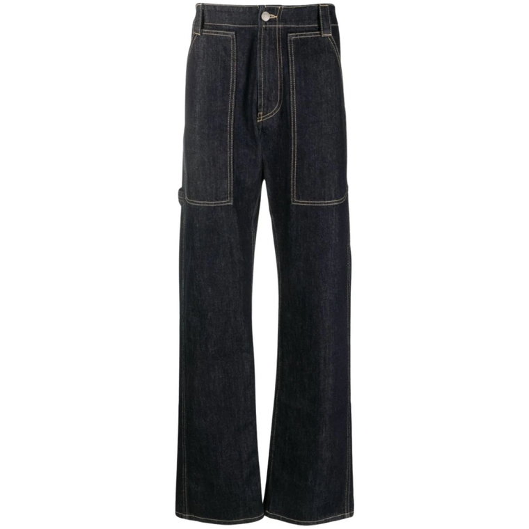 Stylowe Niebieskie Szerokie Jeansy dla Mężczyzn Alexander McQueen