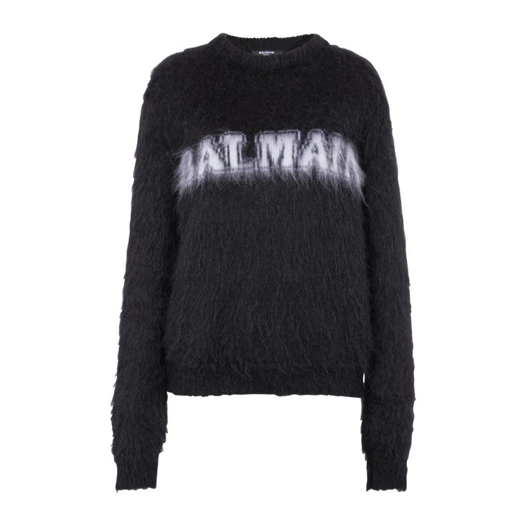 Sweter z miękkiego mohairu z efektem dżakardu Balmain