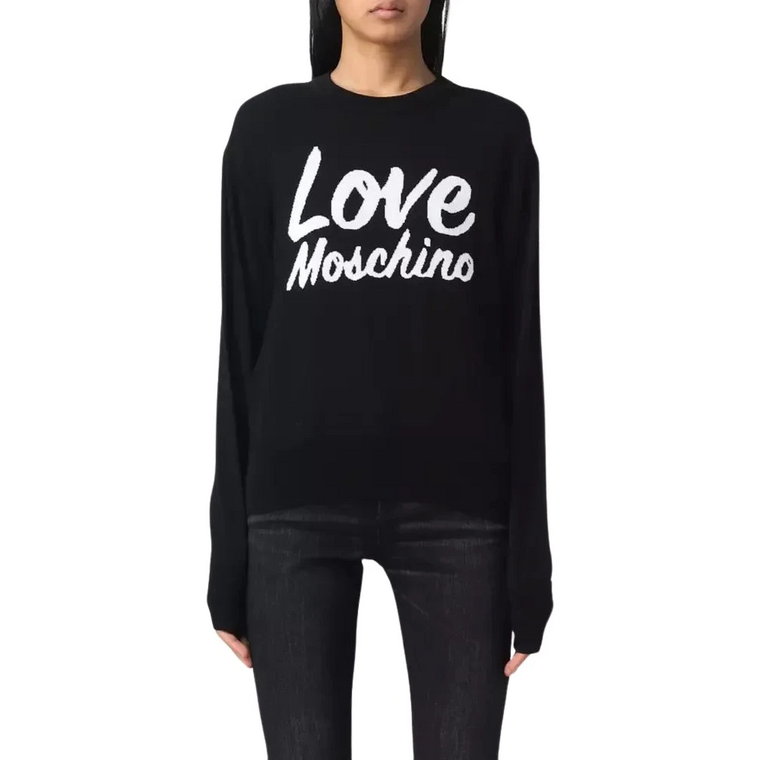 Czarny wełniany sweter z wzorem marki Love Moschino