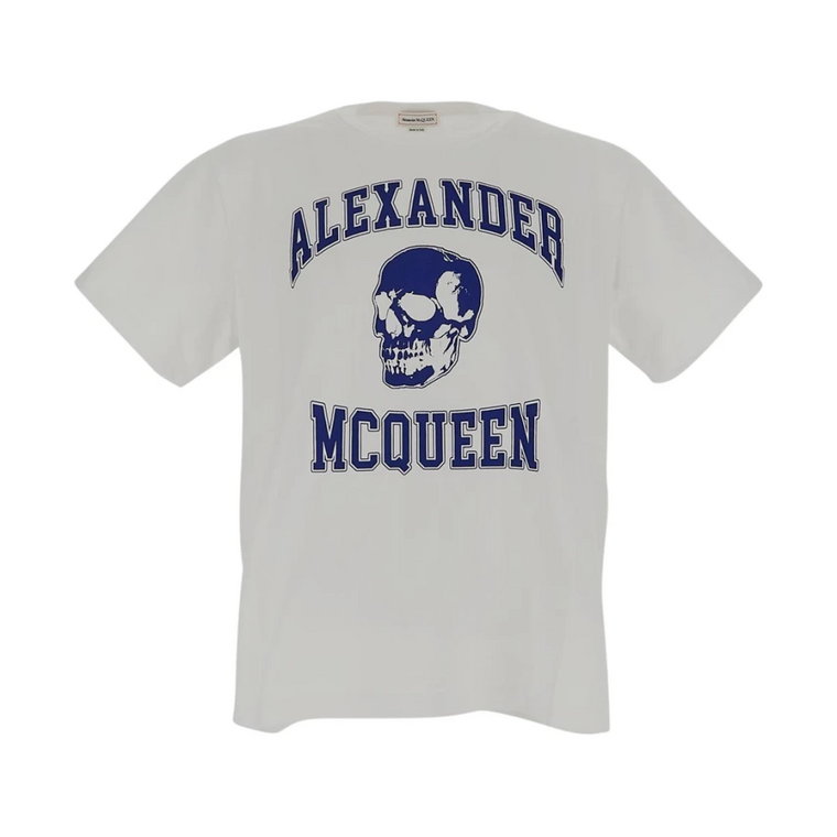 Varsity Logo Skull Print T-Shirt Alexander McQueen