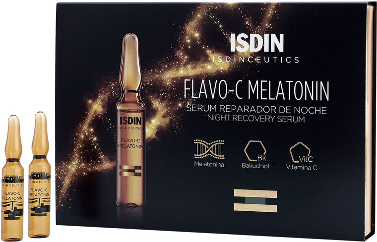 Serum do twarzy Isdin Isdinceutics Flavo- C Melatonin / Serum Reparador De Noche na noc Regenerujące 30x2 ml (8470001864802). Serum do twarzy