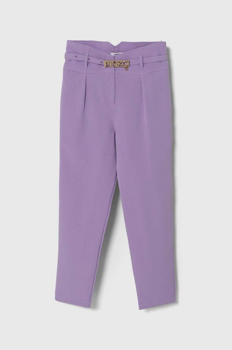 Pinko Up spodnie dziecięce kolor fioletowy gładkie