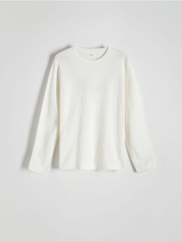 Reserved - Bawełniany sweter - biały