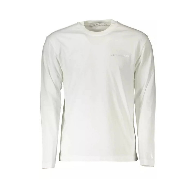 Bawełniana koszulka z długim rękawem i odblaskowym nadrukiem Calvin Klein
