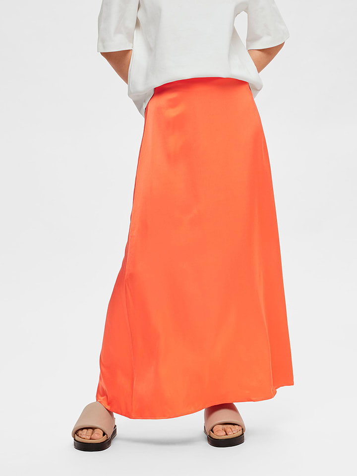 SELECTED FEMME Spódnica w kolorze pomarańczowym