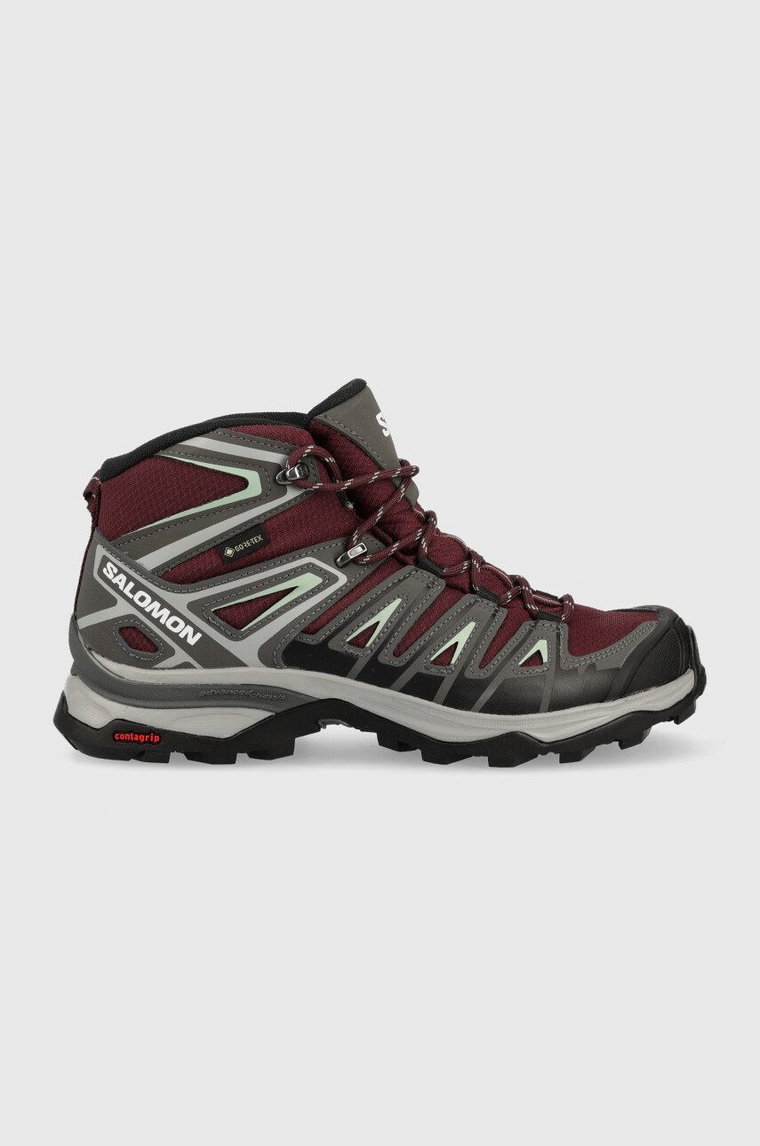 Salomon buty X Ultra Pioneer Mid GTX damskie kolor bordowy