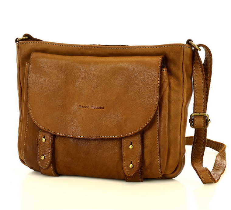 Brick Brown Leather Foldover Crossbody Bag – Caroline Mazurik Handbags