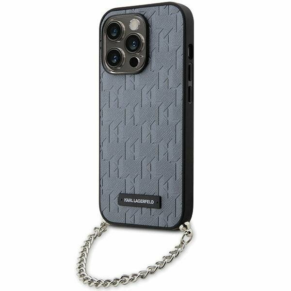 Karl Lagerfeld KLHCP14LSACKLHPG iPhone 14 Pro 6.1" srebrny/silver hardcase Saffiano Monogram Chain