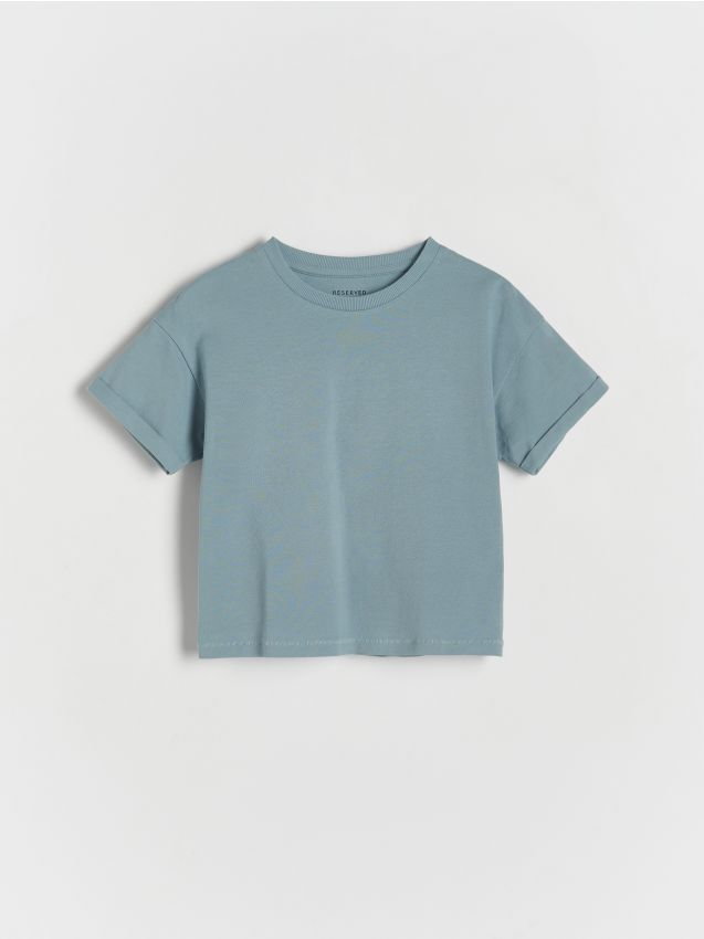 Reserved - T-shirt oversize - niebieski