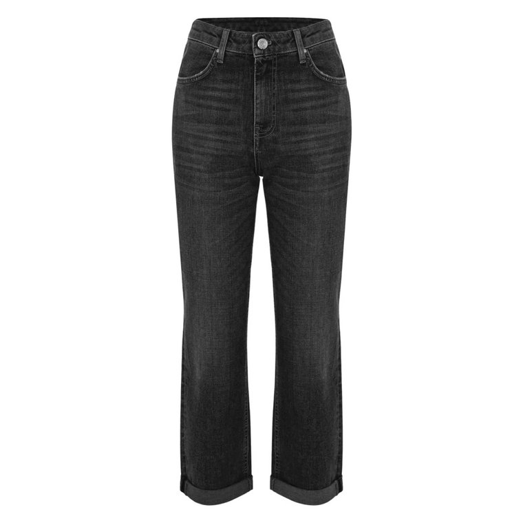 Czarne jeansy straight fit z elastanem Kocca