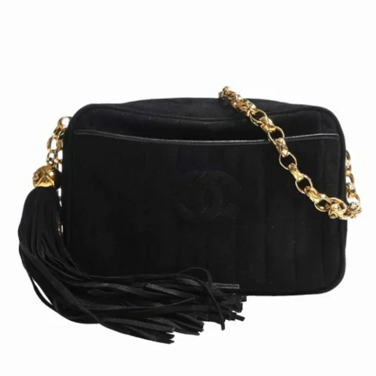 Używana czarna torebka na ramię Chanel z zamszu Chanel Vintage