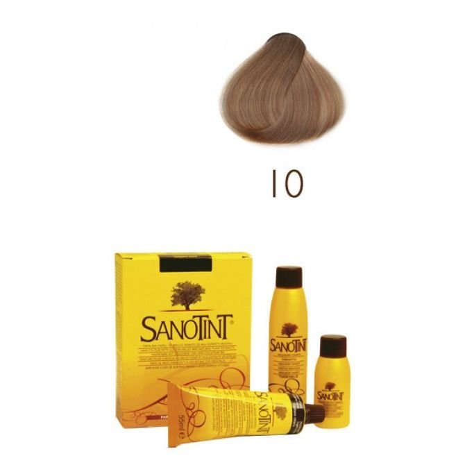 Sanotint, Classic, farba do włosów na bazie ekstraktów roślinnych i witamin 10 Light Blonde, 125 ml