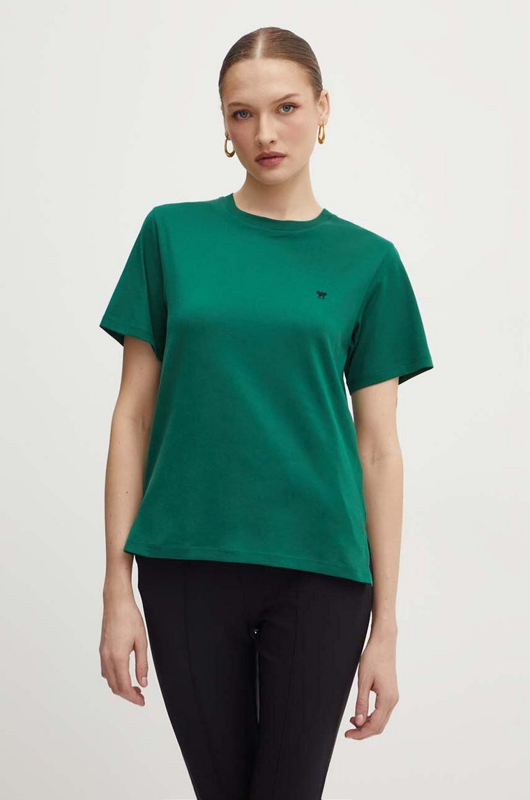 Weekend Max Mara t-shirt bawełniany damski kolor zielony 2425976021600