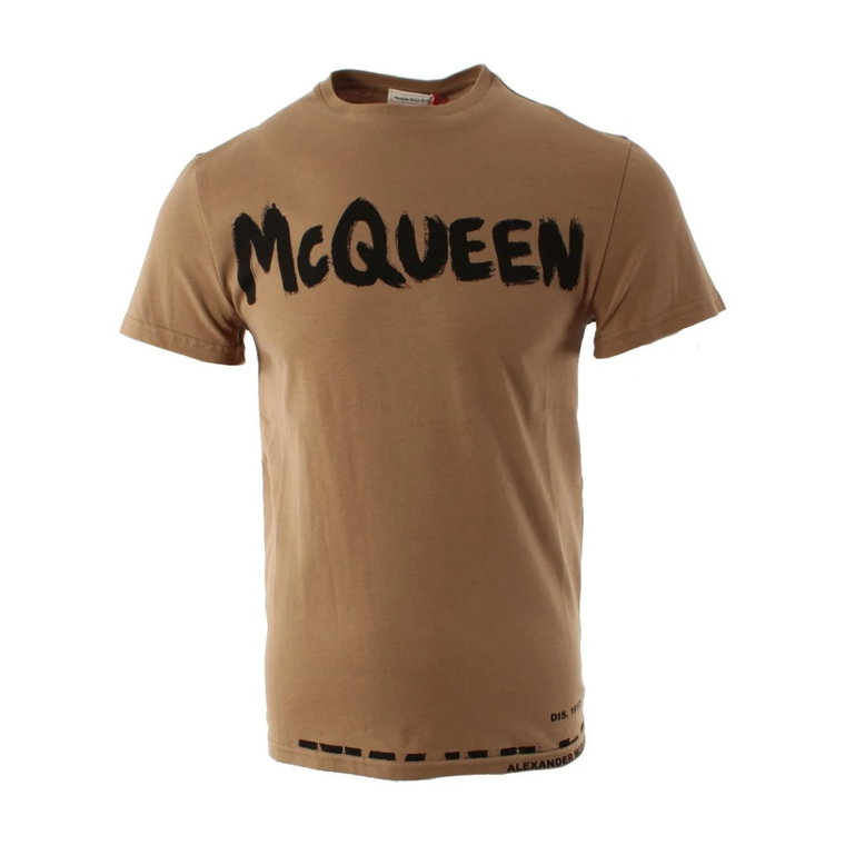 Brązowy Oversize T-shirt dla Mężczyzn Alexander McQueen