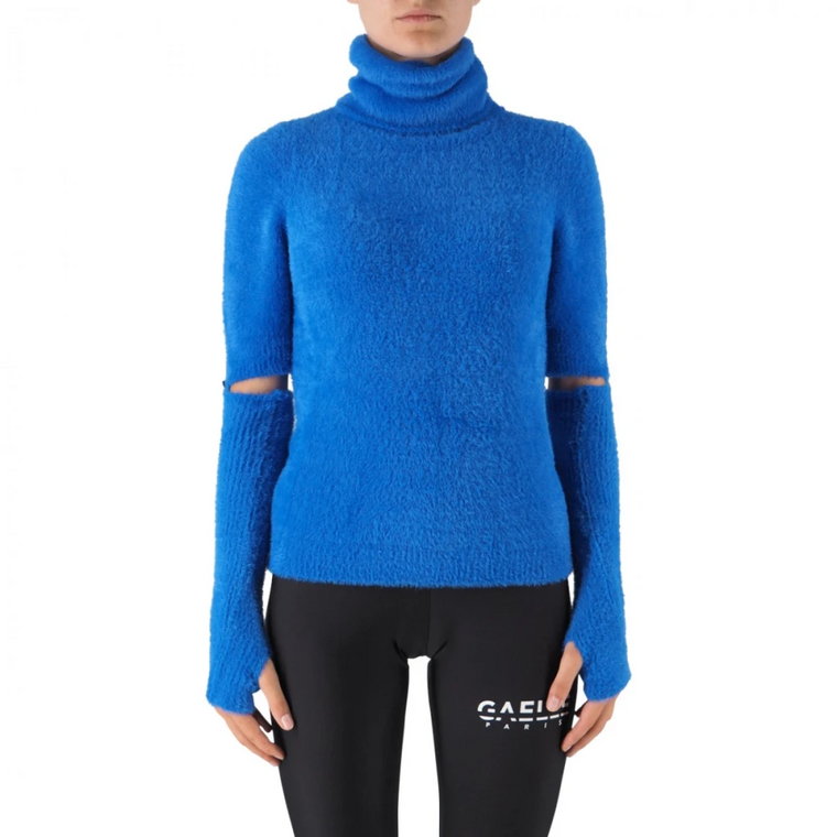 Sweter z Krótkim Rękawem i Niebieskimi Rękawiczkami Gaëlle Paris