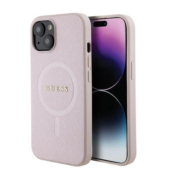 Guess GUHMP15SPSAHMCP iPhone 15 6.1" różowy/pink hardcase Saffiano MagSafe