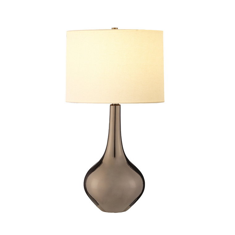 Lampa stołowa ceramiczna metaliczna brązowa kremowa Job E27 60W Elstead