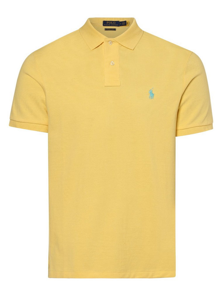 Polo Ralph Lauren - Męska koszulka polo  Custom Slim Fit, żółty