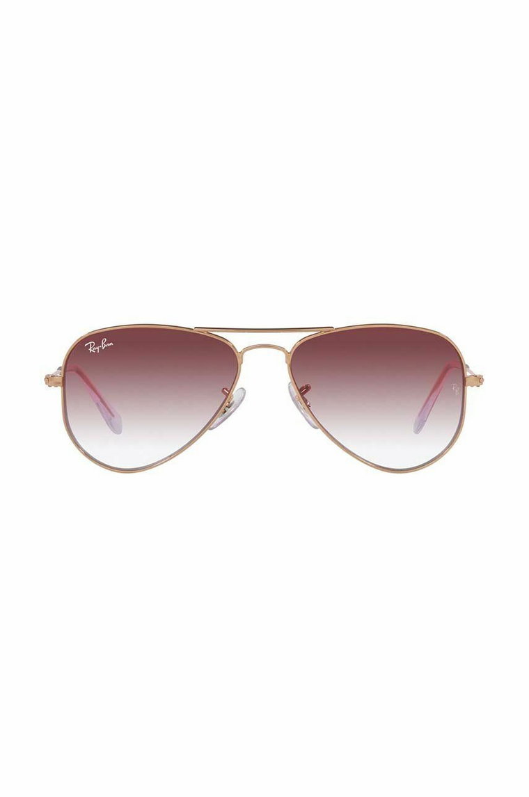 Ray-Ban okulary przeciwsłoneczne dziecięce JUNIOR AVIATOR kolor różowy 0RJ9506S