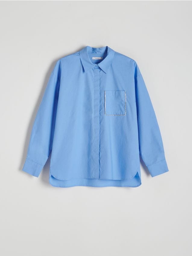Reserved - Bawełniana koszula - jasnoniebieski