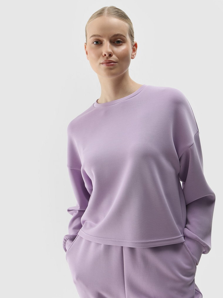 Bluza dresowa nierozpinana z dodatkiem modalu damska - fioletowa