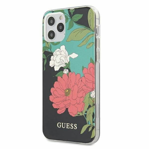 Guess GUHCP12MIMLFL01 iPhone 12/12 Pro 6,1" czarny/black N1 Flower Collection