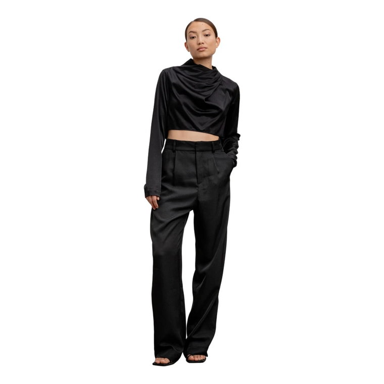 Jade cropped satin blouse Ahlvar Gallery