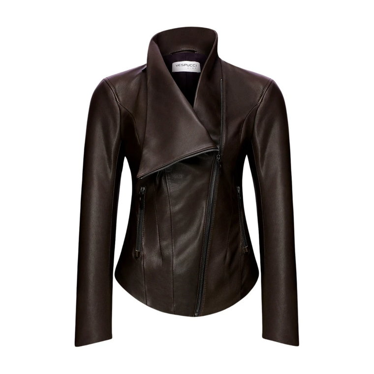 Alba - Brown Bitter Leather Jacket Vespucci by VSP