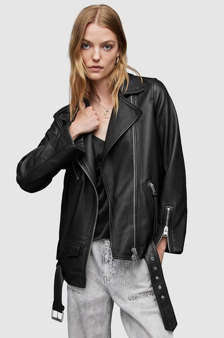 AllSaints ramoneska skórzana BILLIE BIKER damska kolor czarny przejściowa WL029X