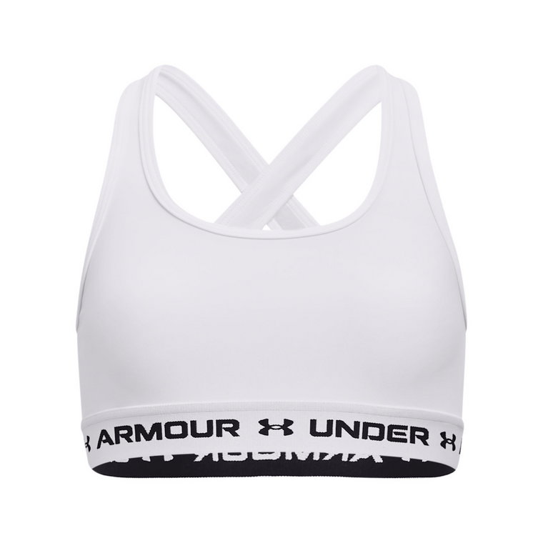 Dziewczęcy biustonosz treningowy UNDER ARMOUR Crossback Mid Solid - biały