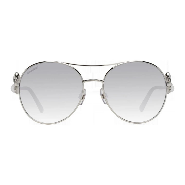 Srebrne Okulary Aviator Swarovski